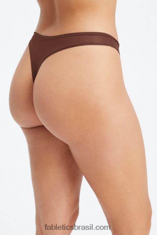 Fabletics marrom sela 420HR2849 tanga de toque fino mulheres