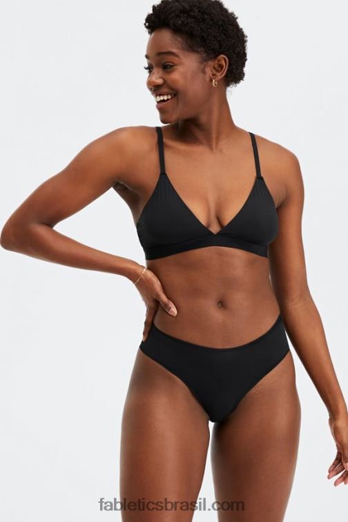 Fabletics preto 420HR2833 cueca clássica de toque fino mulheres