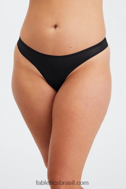 Fabletics preto 420HR2844 tanga de toque fino mulheres