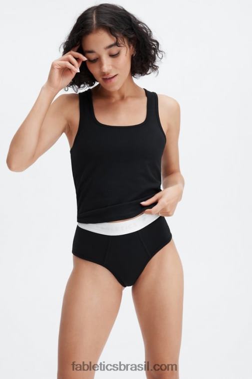 Fabletics preto 420HR2864 Calcinha cintura alta 24-7 mulheres