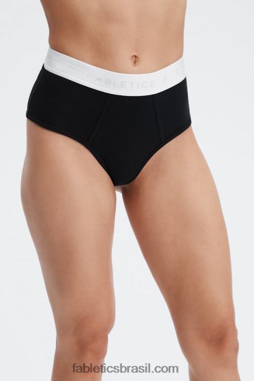 Fabletics preto 420HR2864 Calcinha cintura alta 24-7 mulheres
