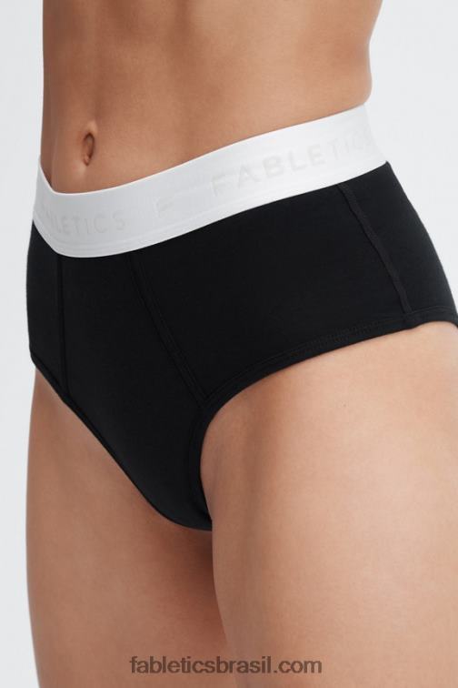Fabletics preto 420HR2864 Calcinha cintura alta 24-7 mulheres