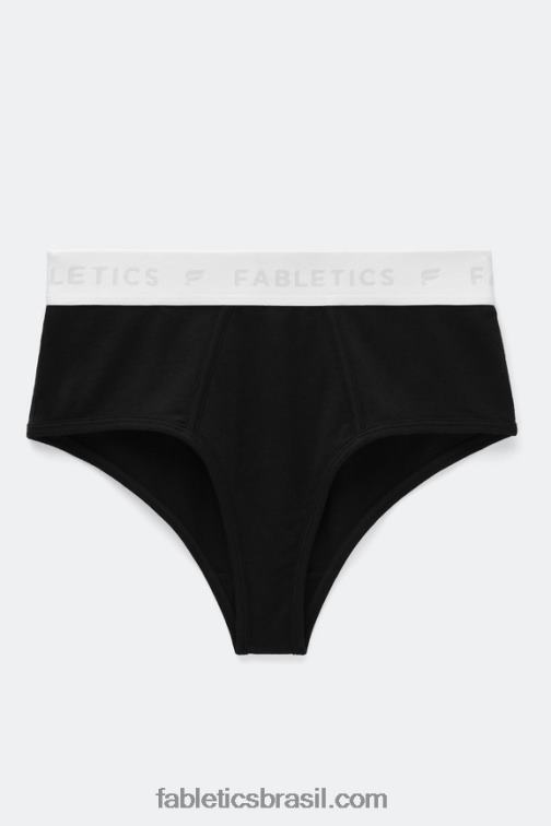 Fabletics preto 420HR2864 Calcinha cintura alta 24-7 mulheres