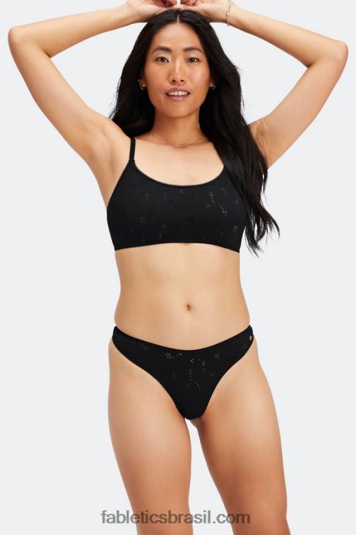 Fabletics preto 420HR2893 tanga cintura alta sem costura mulheres