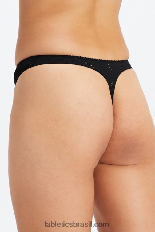 Fabletics preto 420HR2893 tanga cintura alta sem costura mulheres
