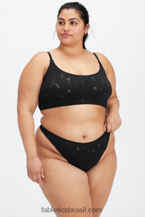 Fabletics preto 420HR2894 tanga cintura alta sem costura mulheres