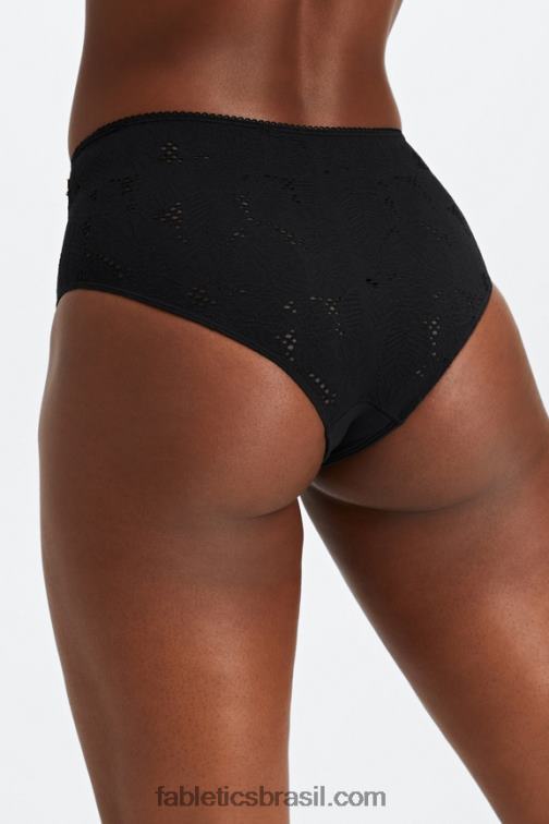 Fabletics preto 420HR2896 calcinha atrevida de renda sem costura mulheres