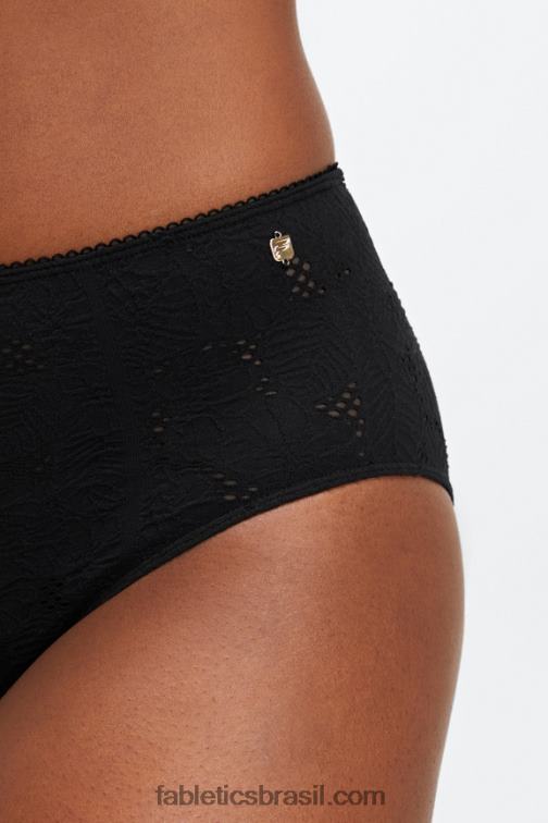 Fabletics preto 420HR2896 calcinha atrevida de renda sem costura mulheres