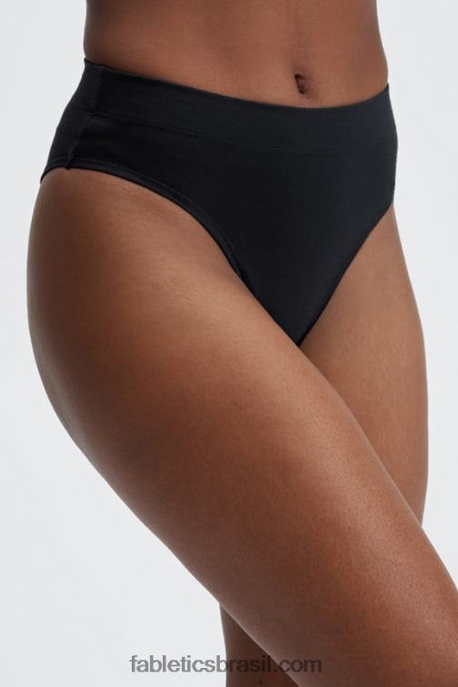 Fabletics preto 420HR2902 calcinha de elastano de cintura alta mulheres
