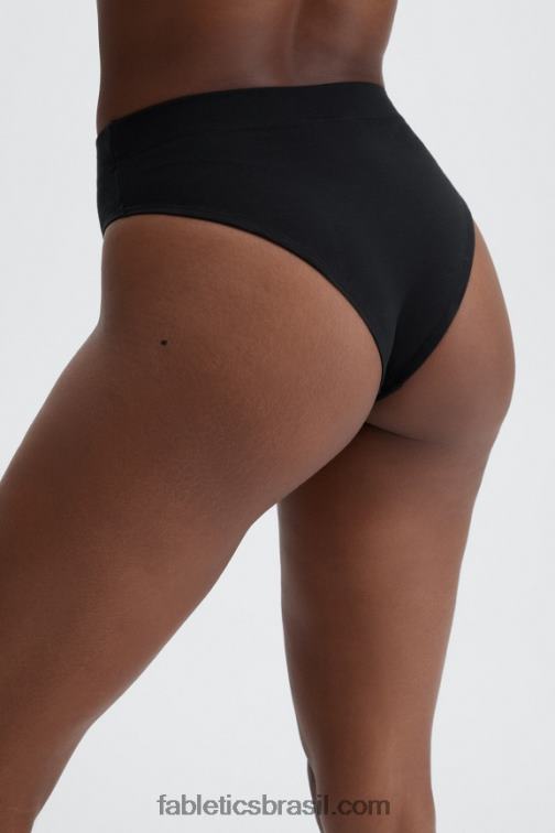 Fabletics preto 420HR2902 calcinha de elastano de cintura alta mulheres