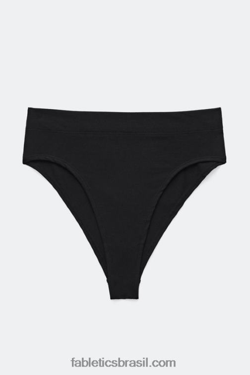 Fabletics preto 420HR2902 calcinha de elastano de cintura alta mulheres