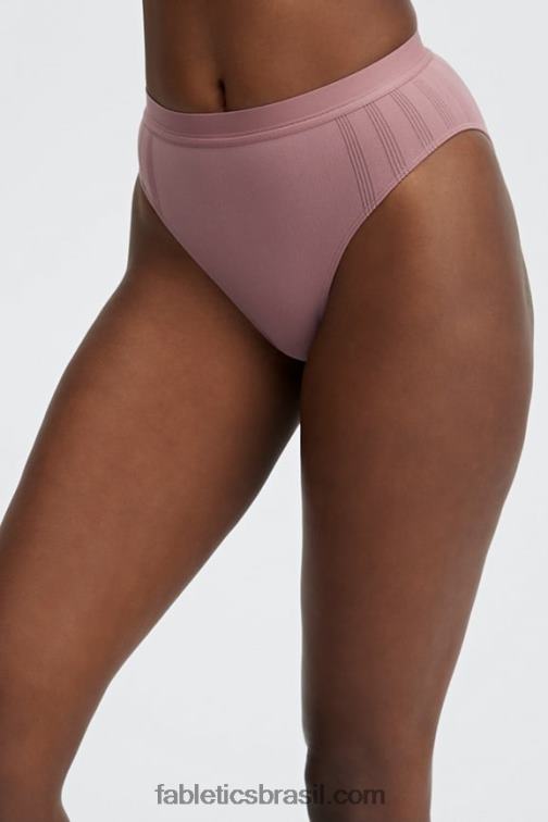Fabletics terra rosa 420HR2856 cueca cintura alta em malha esculpida mulheres