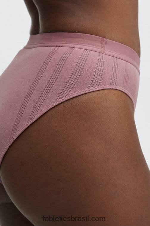Fabletics terra rosa 420HR2856 cueca cintura alta em malha esculpida mulheres