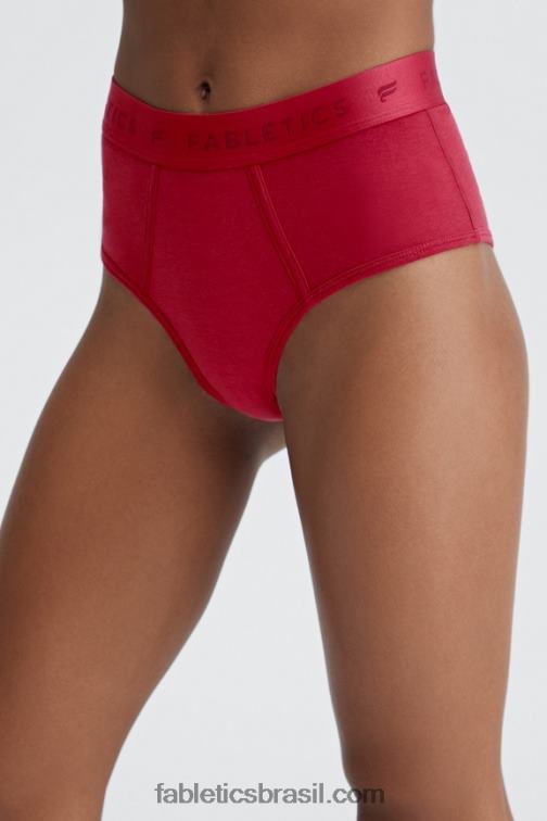Fabletics vermelho escuro 420HR2874 Calcinha cintura alta 24-7 mulheres