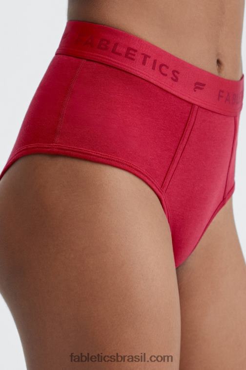 Fabletics vermelho escuro 420HR2874 Calcinha cintura alta 24-7 mulheres