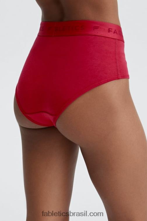 Fabletics vermelho escuro 420HR2874 Calcinha cintura alta 24-7 mulheres
