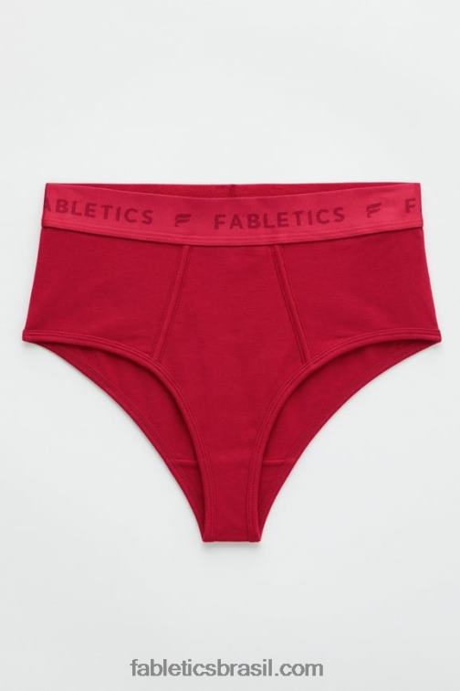 Fabletics vermelho escuro 420HR2874 Calcinha cintura alta 24-7 mulheres