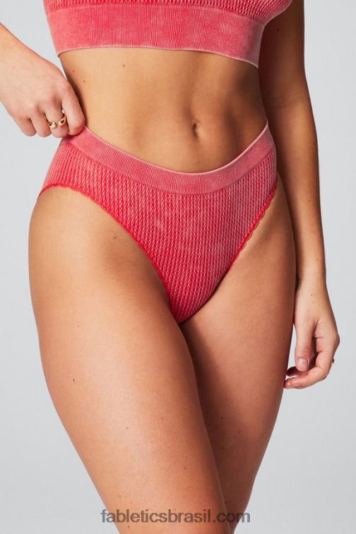 Fabletics vermelho morango lavado 420HR2819 cueca de tricot mulheres