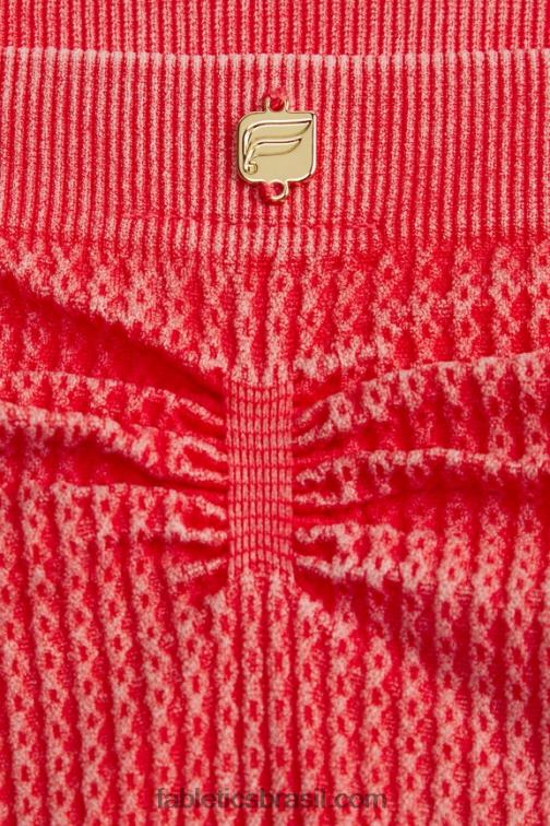 Fabletics vermelho morango lavado 420HR2819 cueca de tricot mulheres