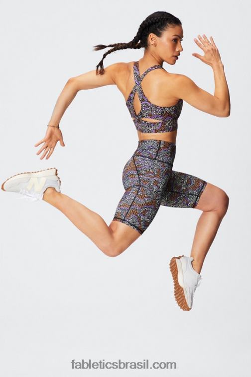 Fabletics animal híbrido 420HR1340 sutiã esportivo antiderrapante 90 mulheres