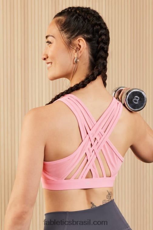 Fabletics blush rouge/creme de manteiga rosa 420HR1383 sutiã esportivo de alto impacto faye mulheres