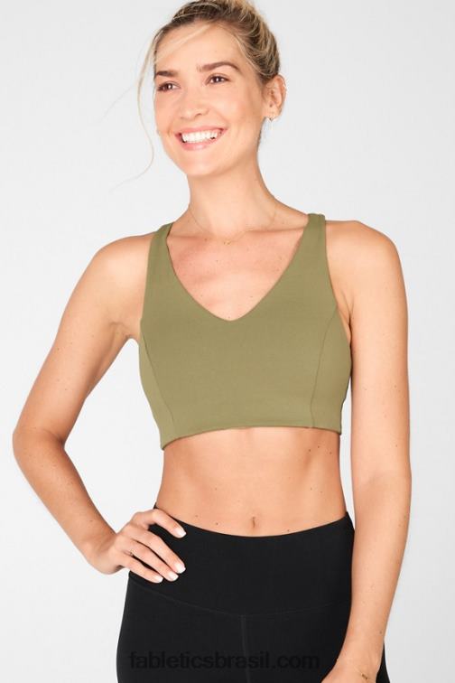 Fabletics bosque/agave multi 420HR1438 aumentar o sutiã esportivo de alto impacto mulheres