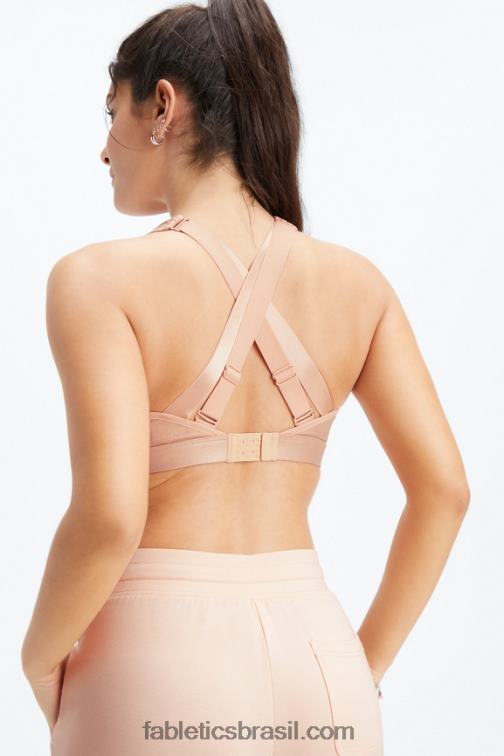 Fabletics brilho tom rosa 420HR1402 sutiã esportivo ajustável de alto impacto belle iridescente mulheres