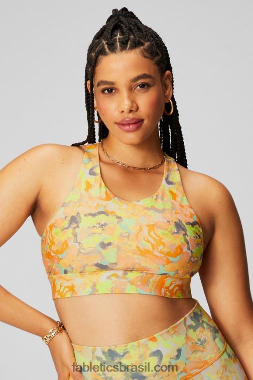 Fabletics calêndula pintada 420HR1334 sutiã esportivo antiderrapante 89 mulheres