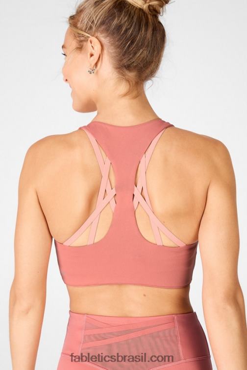 Fabletics cedro empoeirado/flor 420HR1441 aumentar o sutiã esportivo de alto impacto mulheres