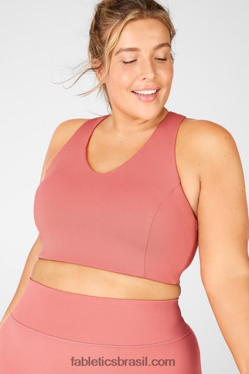 Fabletics cedro empoeirado/flor 420HR1442 aumentar o sutiã esportivo de alto impacto mulheres