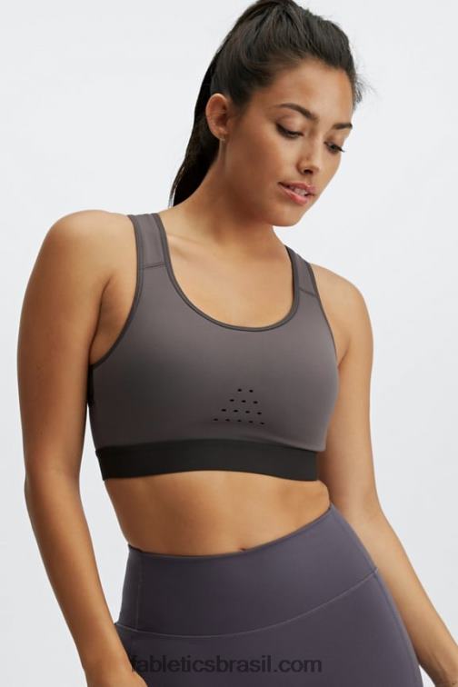 Fabletics cinza médio/fantasma 420HR1420 elsie sutiã esportivo de corrida de alto impacto mulheres