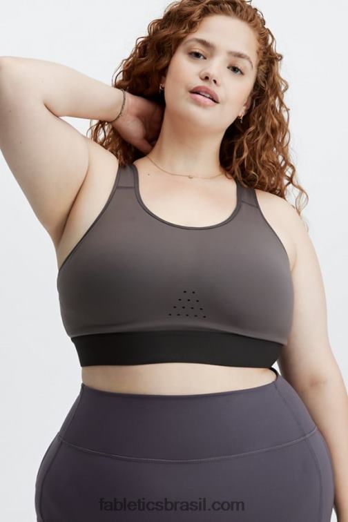 Fabletics cinza médio/fantasma 420HR1421 elsie sutiã esportivo de corrida de alto impacto mulheres