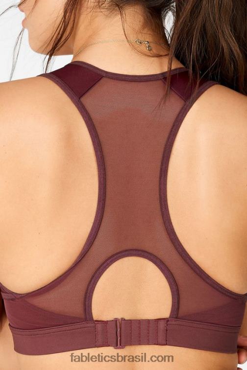 Fabletics ferrugem 420HR1448 sutiã esportivo de alto impacto com zíper frontal mulheres