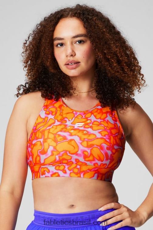 Fabletics fuga rosa loucura de verão/sol da tarde/gráfico 420HR1363 sutiã esportivo trinity de alto impacto 95 mulheres