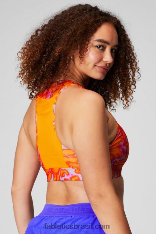 Fabletics fuga rosa loucura de verão/sol da tarde/gráfico 420HR1363 sutiã esportivo trinity de alto impacto 95 mulheres