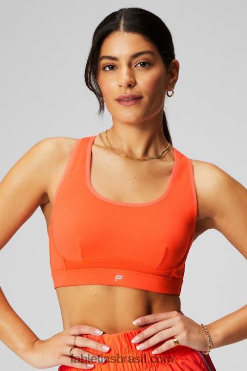 Fabletics laranja paixão 420HR1394 sutiã esportivo de alto impacto belle racerback mulheres