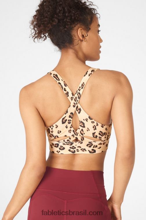 Fabletics leopardo do deserto 420HR1358 sutiã esportivo antiderrapante 94 mulheres