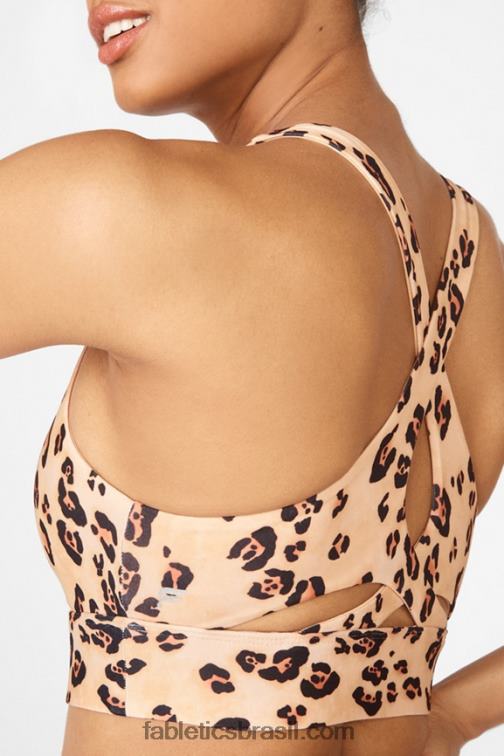 Fabletics leopardo do deserto 420HR1358 sutiã esportivo antiderrapante 94 mulheres