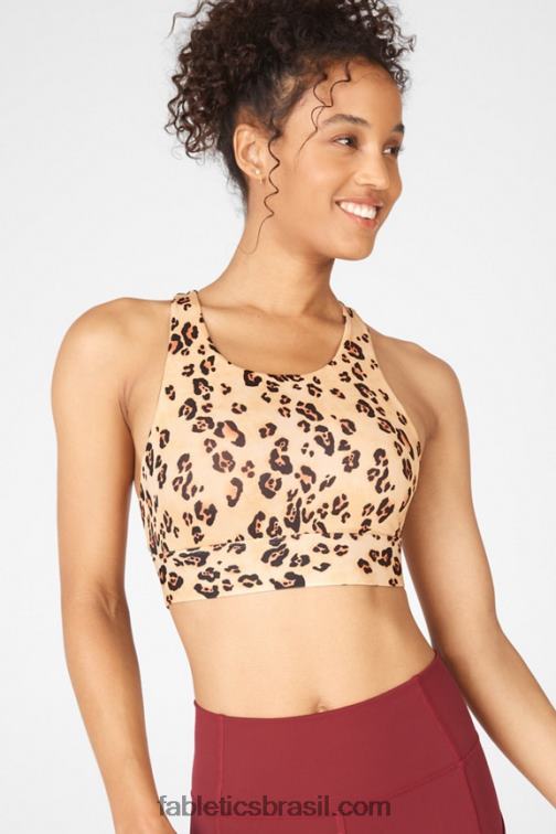 Fabletics leopardo do deserto 420HR1358 sutiã esportivo antiderrapante 94 mulheres