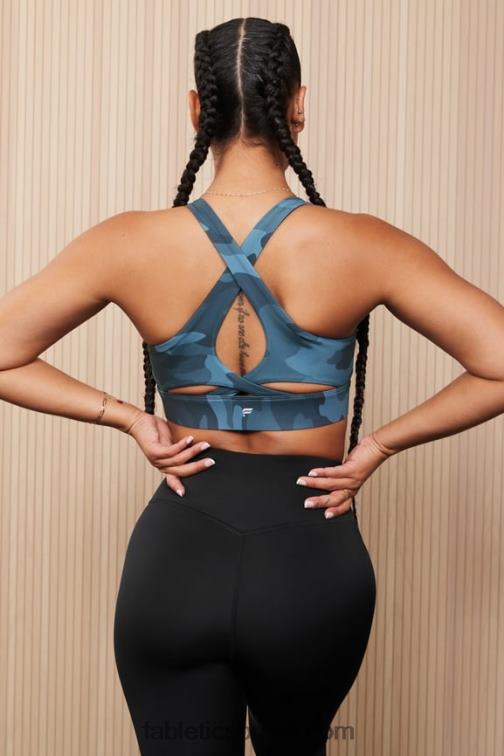 Fabletics onda da meia-noite camuflagem grande 420HR1344 sutiã esportivo antiderrapante 91 mulheres