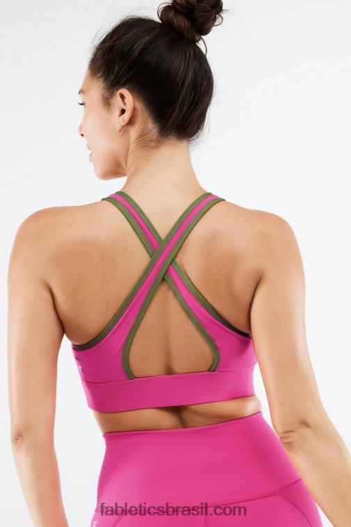 Fabletics ponche rosa/oliva desbotada 420HR1429 sutiã esportivo de alto impacto siena mulheres