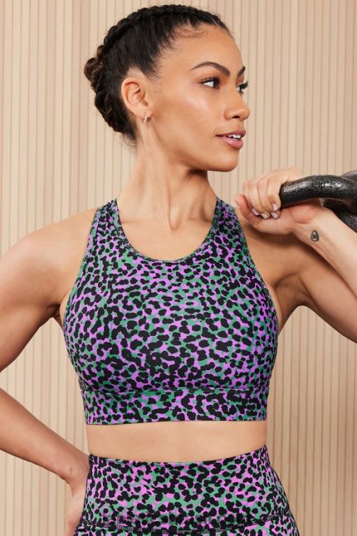 Fabletics pontos de safári de grama verde 420HR1366 sutiã esportivo trinity de alto impacto 95 mulheres
