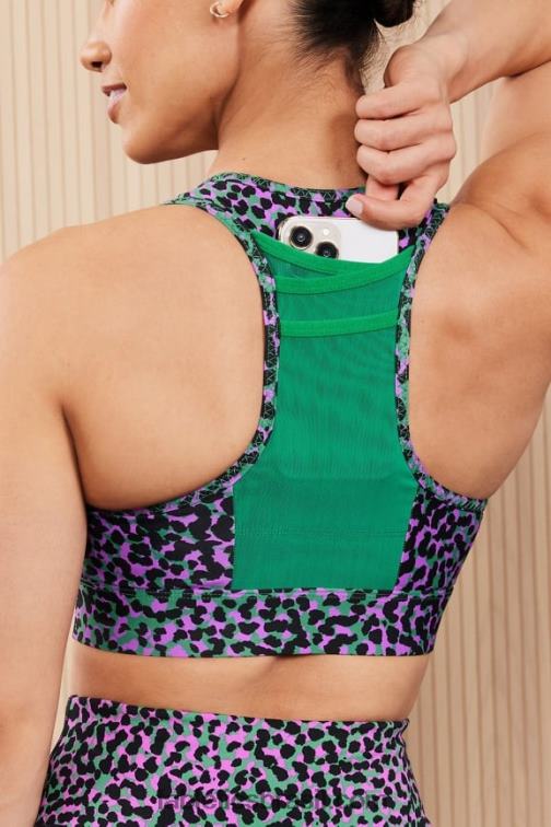 Fabletics pontos de safári de grama verde 420HR1366 sutiã esportivo trinity de alto impacto 95 mulheres