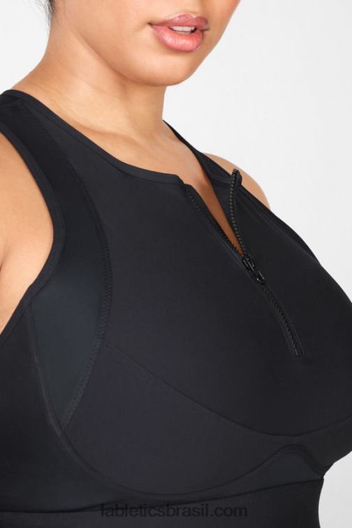 Fabletics preto 420HR1428 sutiã esportivo de alto impacto com zíper frontal mulheres