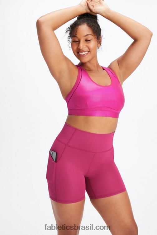 Fabletics sangria brilhar 420HR1404 sutiã esportivo ajustável de alto impacto belle iridescente mulheres