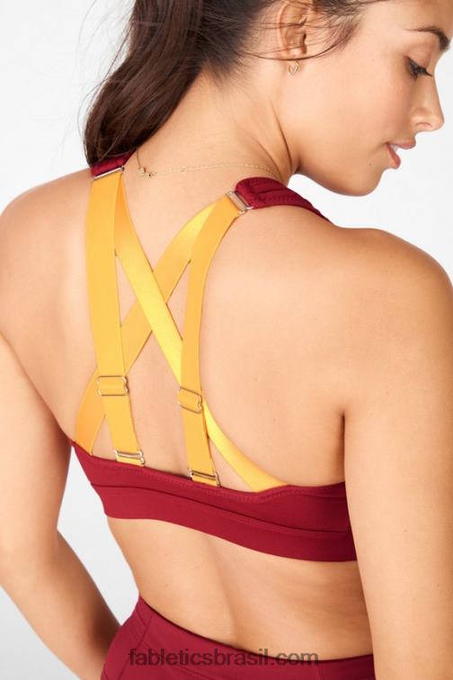 Fabletics tijolo/ocre 420HR1410 belle sutiã esportivo de alto impacto mulheres