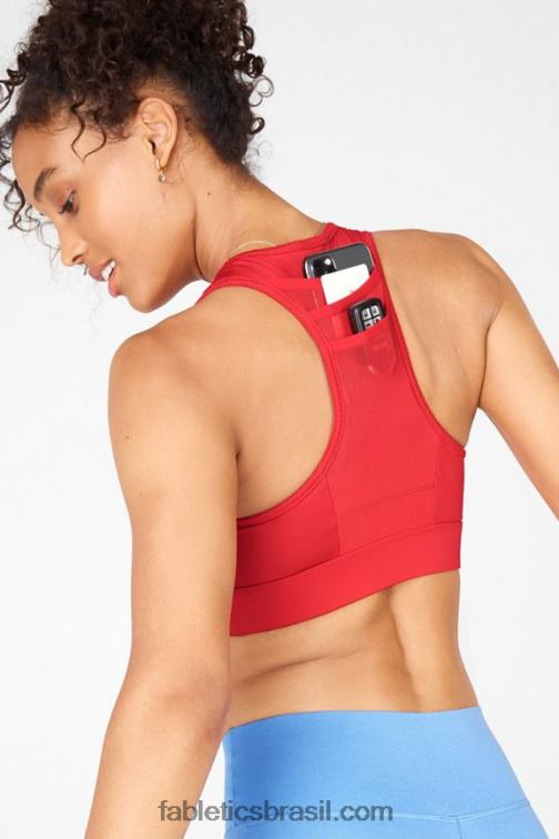 Fabletics vermelhão 420HR1380 sutiã esportivo trinity de alto impacto 98 mulheres