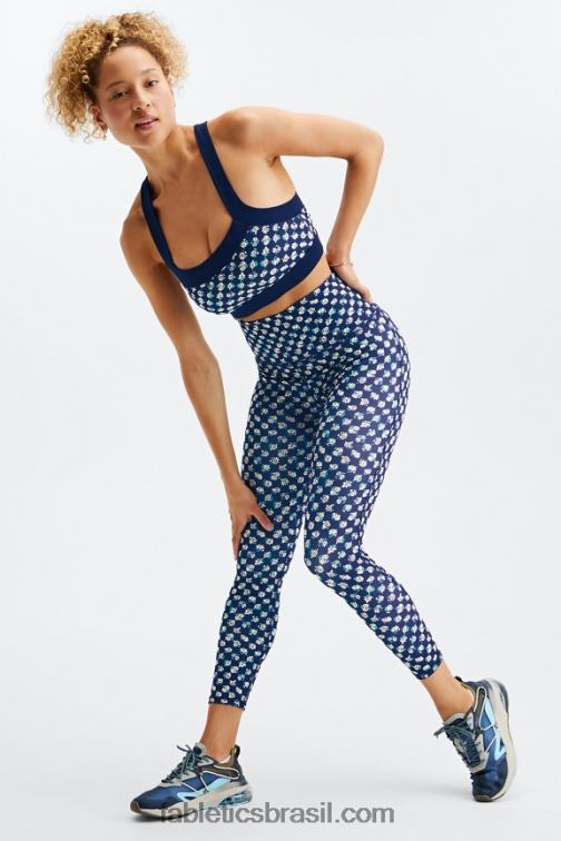 Fabletics Daisy Field Check/Deep Navy 420HR1626 greta sutiã esportivo de baixo impacto mulheres