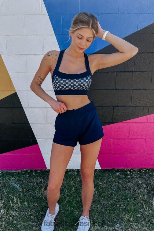 Fabletics Daisy Field Check/Deep Navy 420HR1626 greta sutiã esportivo de baixo impacto mulheres