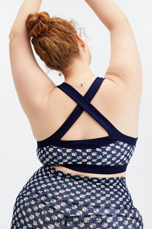 Fabletics Daisy Field Check/Deep Navy 420HR1627 greta sutiã esportivo de baixo impacto mulheres